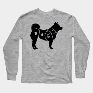 Black Doge - A Shiba Inu Typography Long Sleeve T-Shirt